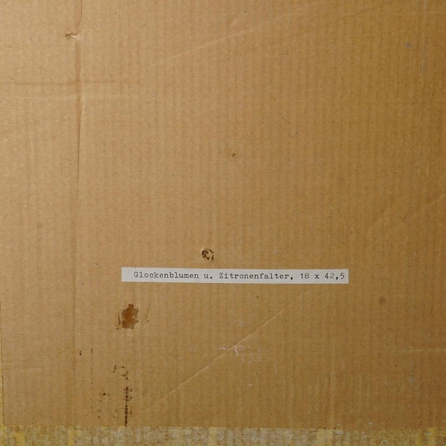 1990s Oil Painting Alexander Michael 1991 Bellflowers With Brimstone Butterfly For Sale - Image 5 of 6