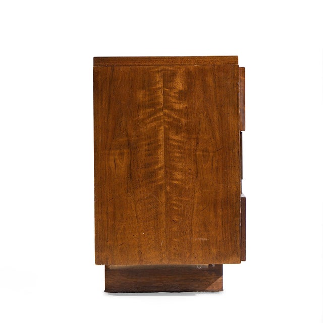 Lane Furniture Lane Staccato Brutalist Mid Century Walnut Lowboy Dresser For Sale - Image 4 of 7