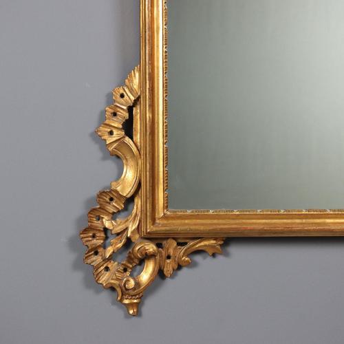Mirror with Carved and Gilded Wooden Frame For Sale - Image 6 of 11