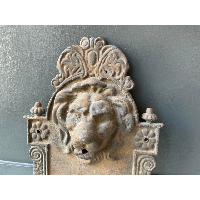 Early 20th Century Cast Iron Lion Architectural Fountain Back For Sale - Image 4 of 17