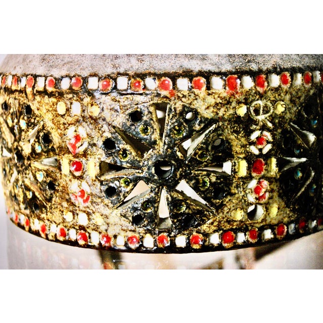 Ceramic Glazed Ceramic Lamp by Raphael Giarrusso, 1960 For Sale - Image 7 of 9