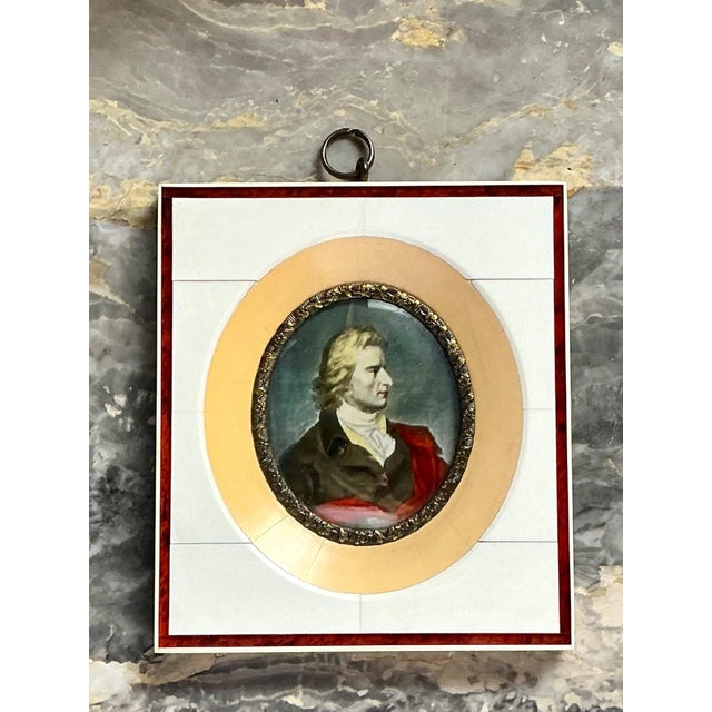 Victorian Vintage Hand-Painted Portrait Miniature For Sale - Image 3 of 14