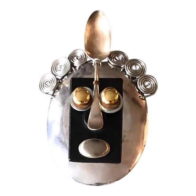 Original Contemporary Karl Howard Wire Art Metal Abstract Mask Signed For Sale