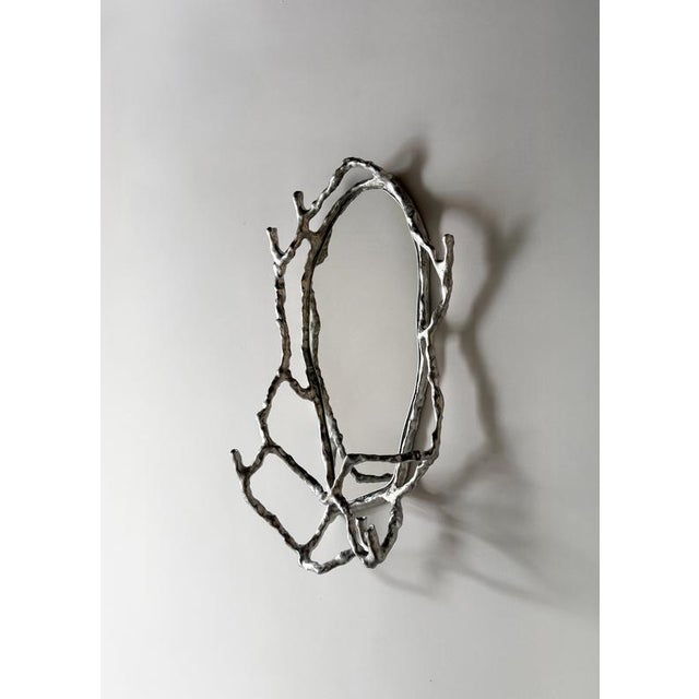 Route Mirror 01.01 in Cast Aluminium and Mirror Glass by Sofia Karnukaeva For Sale - Image 6 of 9
