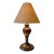 Mid-Century Turned Mixed Wood Lamp With Shade For Sale