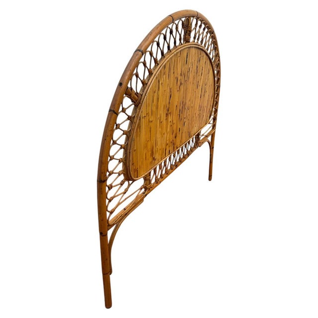 Vintage Italian Rattan Headboard, 1960 For Sale - Image 4 of 11