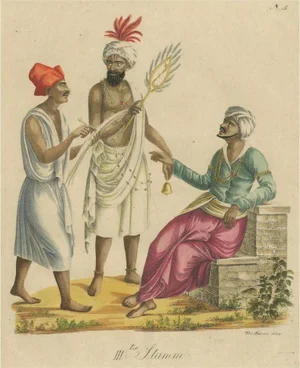 Iiiter Stamm Indian Men in Traditional Dress, 1816, Paper