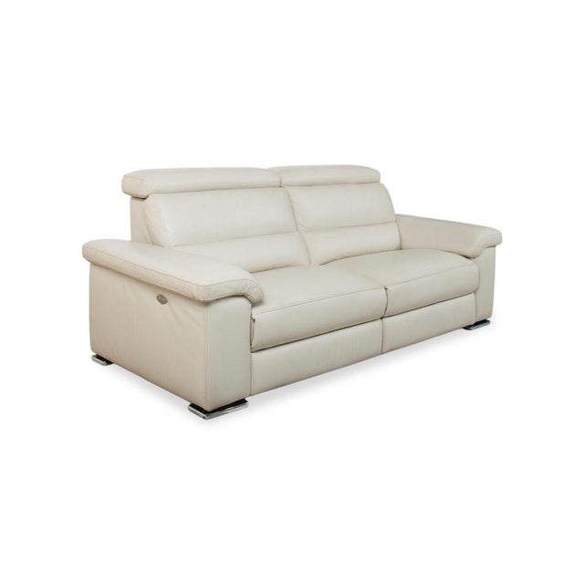 Modern Cream Leather 3-Seater Sofa from Natuzzi For Sale - Image 3 of 18