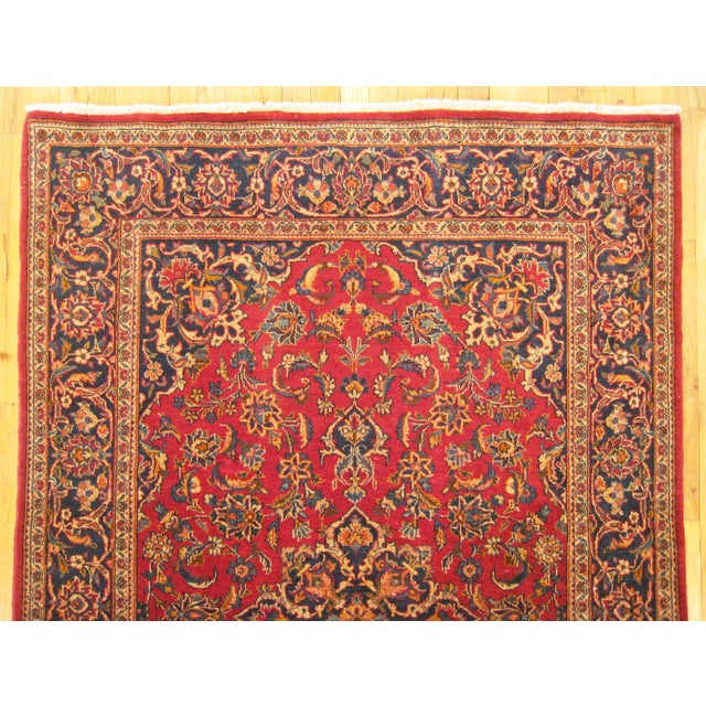 Vintage Perisan Decorative Oriental Kashan in Small Size For Sale In New York - Image 6 of 7