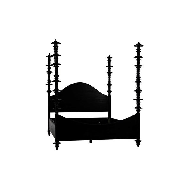 Noir Noir Ferret Solid Wood Four Poster Bed For Sale - Image 4 of 4
