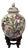 Vintage Chinese Wbi Hand-Painted Famille Rose Peach Ginger Jar & Lid W/Stand For Sale