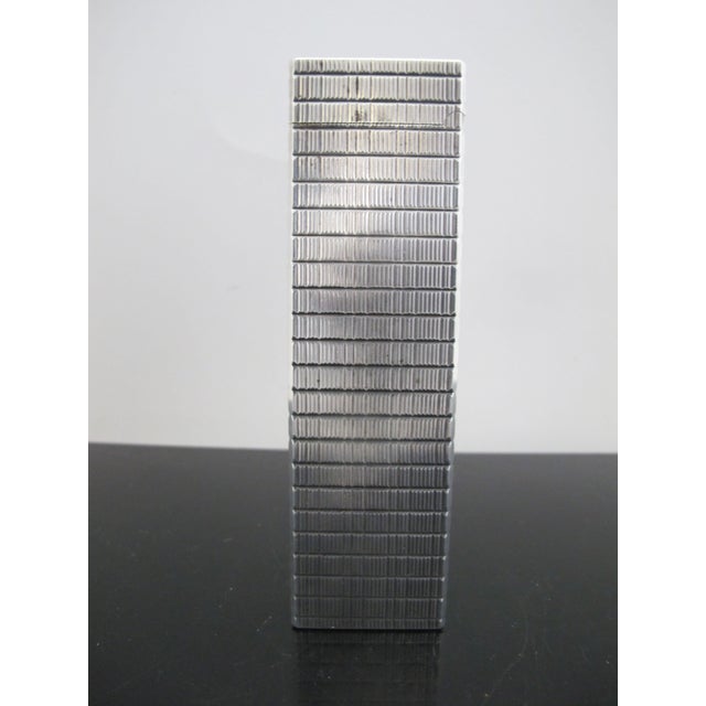 S. T. Dupont Elegant St Dupont France Silverplate Skyscraper Ligne 1 Long Cigar Table Lighter For Sale - Image 4 of 10
