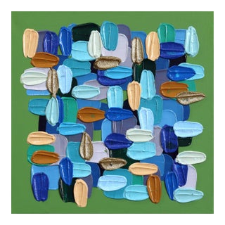 All Is Well - Original Textured Abstract Acrylic and Glitter Painting on Canvas by Shiri Phillips For Sale