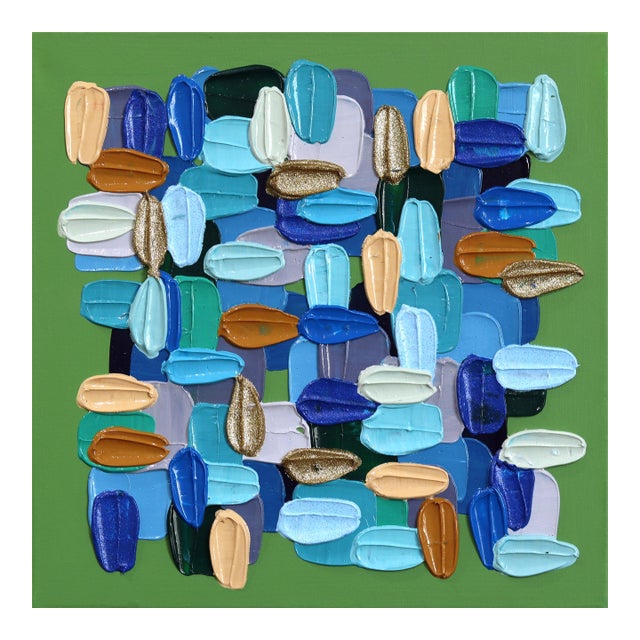 All Is Well - Original Textured Abstract Acrylic and Glitter Painting on Canvas by Shiri Phillips For Sale