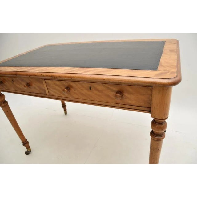 Black Victorian Satinwood Writing Desk, 1840s For Sale - Image 8 of 10