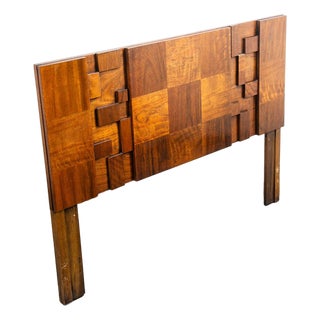 Mid Century Modern Headboard Bed Frame Queen Size Lane Mosaic Pueblo Brutalist Nm For Sale