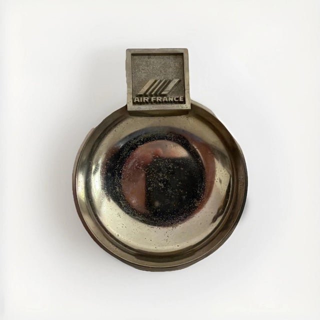 Glass Vintage Air France Ashtrays / Cendriers - Including Classic Lucien Boucher Map For Sale - Image 7 of 7
