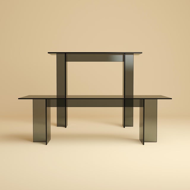 Smoked Glass Console Table by Lebanto For Sale - Image 4 of 5