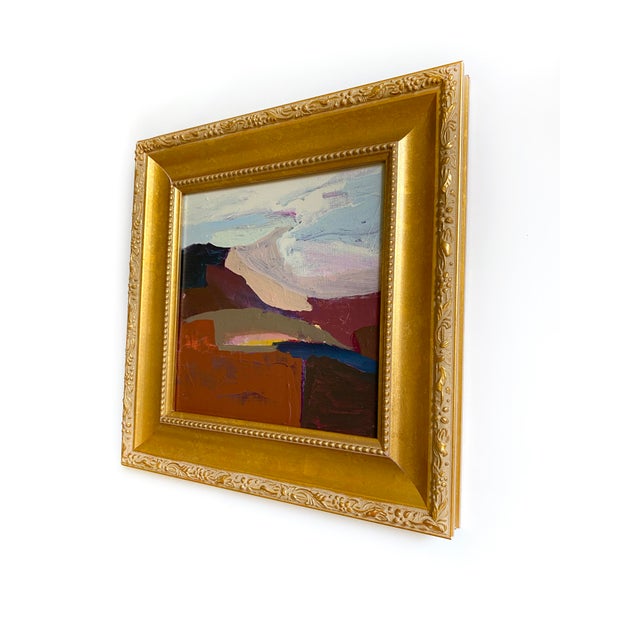 Transitional "Wind in the Distance" 2026 Original Painting by Jessalin Beutler With Vintage Frame For Sale - Image 3 of 4