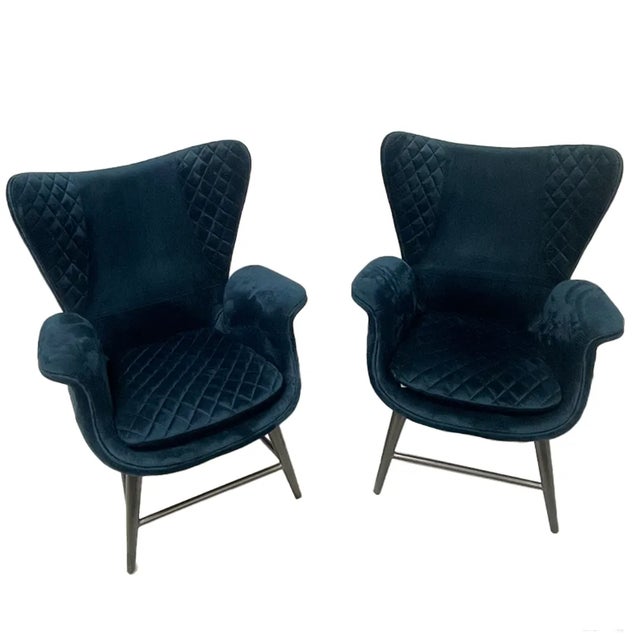 Sarreid Ltd. Blue Wings Chairs- a Pair For Sale - Image 9 of 9