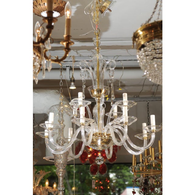 Mid-Century Modern 1960s 12-Light Venetian Glass Chandelier For Sale - Image 3 of 9