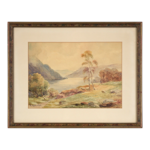 "A Highland Loch" Lake Watercolor Landscape on Paper by R C Lees