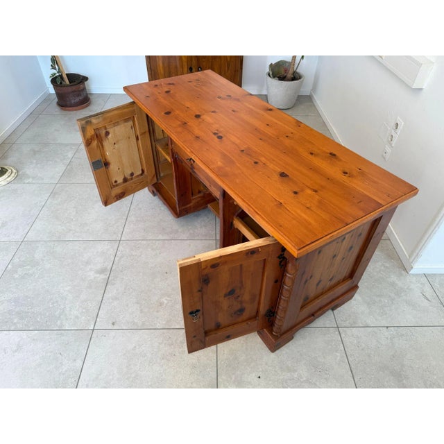 Brown Mid-Century Pine Secretaire, 1960s For Sale - Image 8 of 13