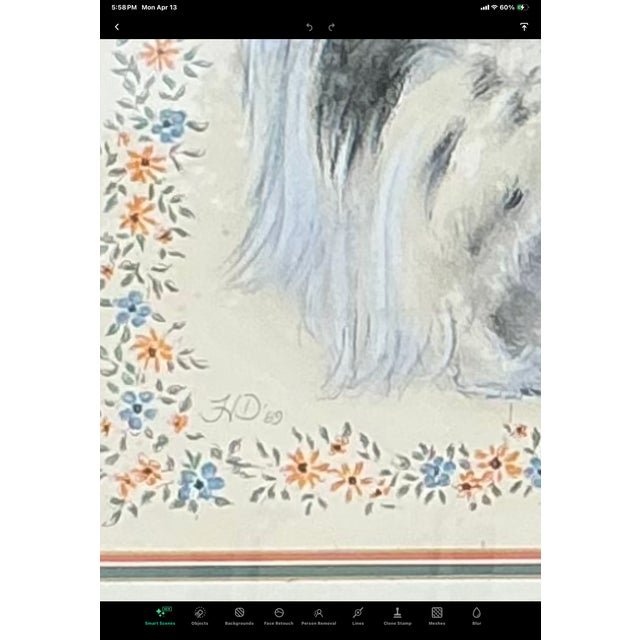 Wood Victorian English Style Signed & Framed Dog Watercolors Spaniel and Pomeranian - Set of 2 For Sale - Image 7 of 7