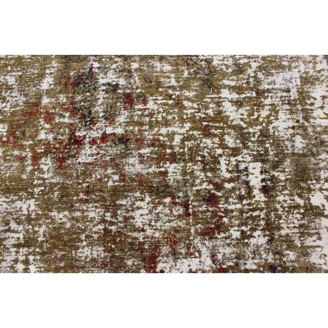 Mid 20th Century Mid 20th Century Vintage Persian Rug With Modern Design in Shades of Yellow-Green For Sale - Image 5 of 10