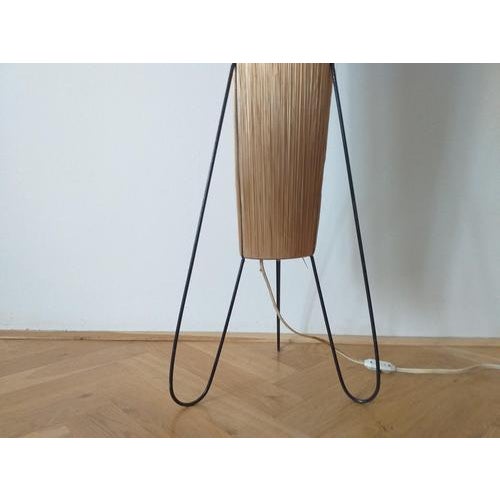 Mid-Century Modern Mid-Century Modern German Rocket Floor Lamp in Metal and Straw, 1960 For Sale - Image 3 of 13