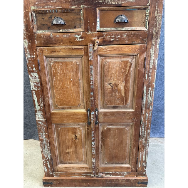 Wood Solid Reclaimed Wood Cabinet/Hutch, With Drawers. For Sale - Image 7 of 7
