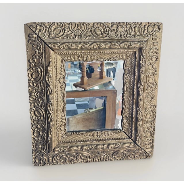 Late 19th Century Antique Gold Gilt Gesso Wood Framed Mirror For Sale - Image 5 of 7