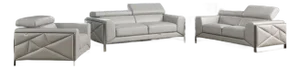 Giorgio Modern Italian Leather 3-Piece Sofa Set - Light Grey | Mi-989