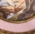 Red Pair Mid-Century French Painted Genre Scene Oval Glass Pendants in Gilt Frames For Sale - Image 8 of 11