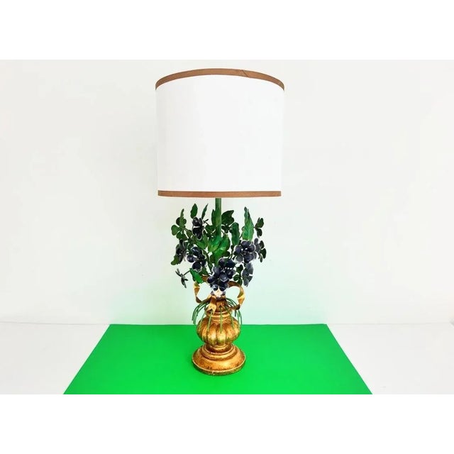 Italian Violets Topiary Lamp & Shade For Sale - Image 6 of 10