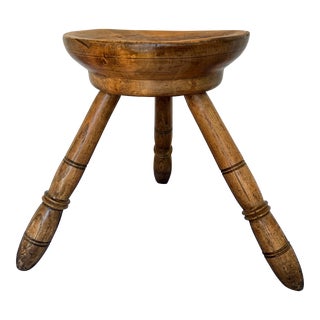 19th Century Handmade Milking Stool For Sale