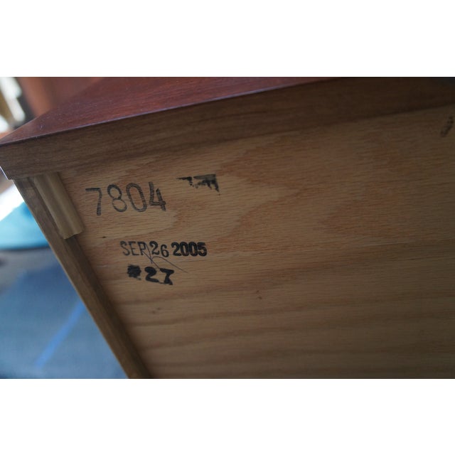 Brown A Pair of Stickley French Louis Philippe Style Cherry Marble Top Nightstands Bedside Table For Sale - Image 8 of 15