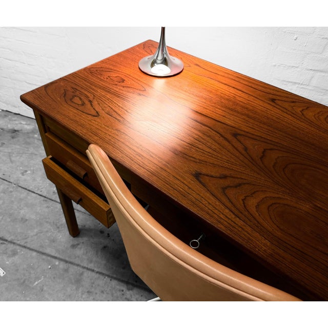 Small Danish Teak Writing Desk, 1950s For Sale - Image 10 of 16