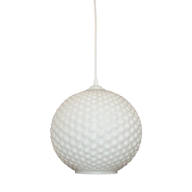 Pendant Light with Knobs in Opal Glass, 1970s For Sale