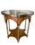 Vintage Art Deco Burl Wood & Églomisé Glass Accent Table With Brass Details For Sale - Image 4 of 12