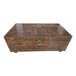 Vintage Asian Camphor Wood Trunk Coffee Table Blanket For Sale