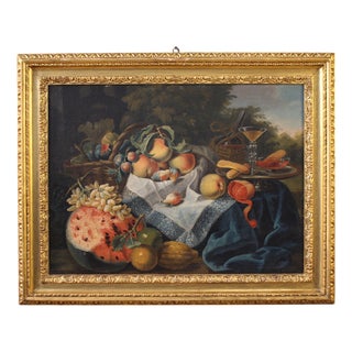 Still Life with Fruit, 1670, Oil on Canvas, Framed For Sale