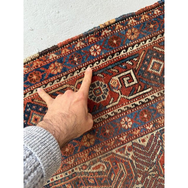 Antique Southwest Khamseh Repeating Circle of Life Boteh Mother-Child Motifs Rug 4.2 x 6.2 For Sale - Image 9 of 11