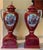 Noritake Vintage Pair of Noritake Porcelain Urns Hand Painted Red With Gold For Sale - Image 4 of 8