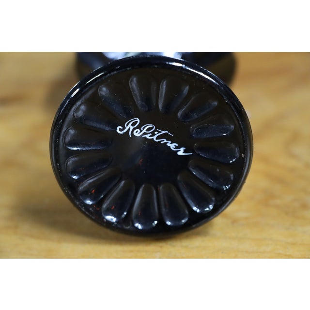 Signed Fenton Black Amethyst Swung Vase/Pair For Sale - Image 9 of 9