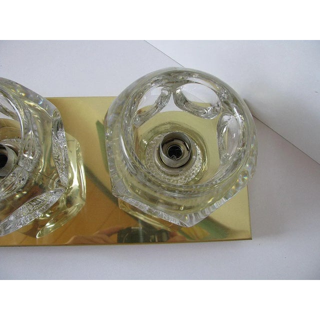 Gold Vintage Brass and Glass Sconce from Peill & Putzler, 1970s For Sale - Image 8 of 16