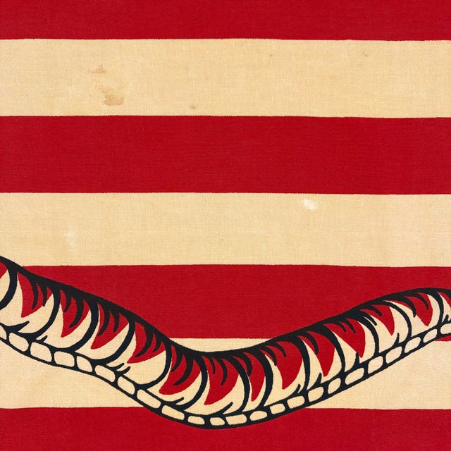 American Vintage Cotton "Don't Tread on Me" Snake Flag, First Navy Jack For Sale - Image 3 of 6