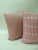 1980s Vintage Hot Pink and Natural Strip-Woven Yoruba African Square Decorative Pillows - A Pair For Sale - Image 5 of 5