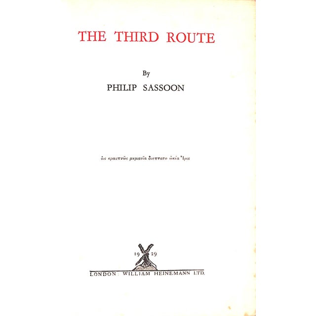 SASSOON, Philip [291] pp. William Heineman Limited Ltd 1929 9" x 6" Philip Sassoon's travel book, with the scarce dust...