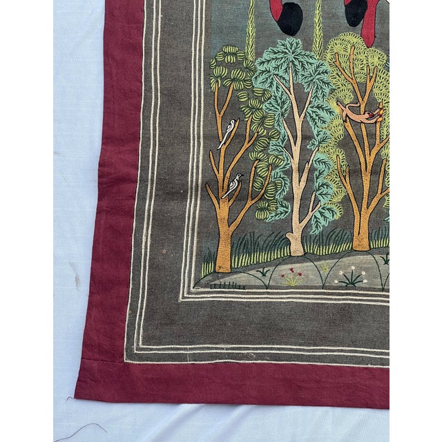 Hand Embroidered Royal Horse Riders Jhansi Vali Rani Tapestry, 1980s For Sale - Image 4 of 6